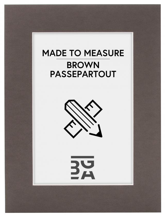 Egen tillverkning - Passepartouter Passe-partout Bruin (Witte kern) - Op maat gemaakt