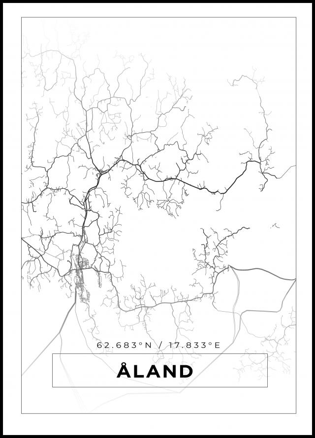 Bildverkstad Map - Åland - White Poster