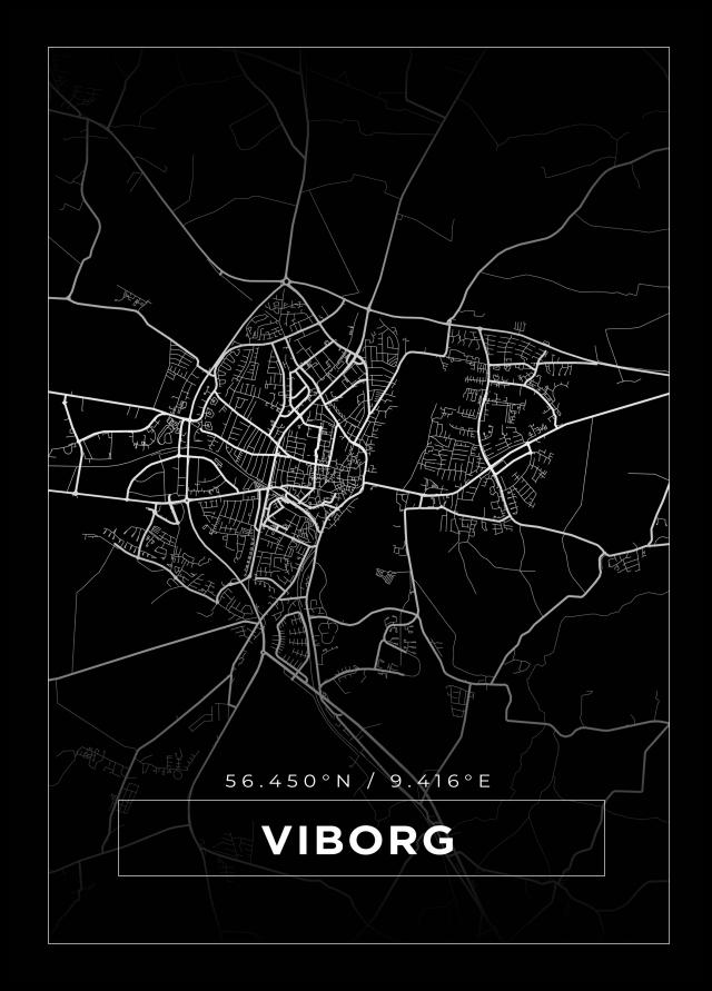 Bildverkstad Map - Viborg - Black Poster