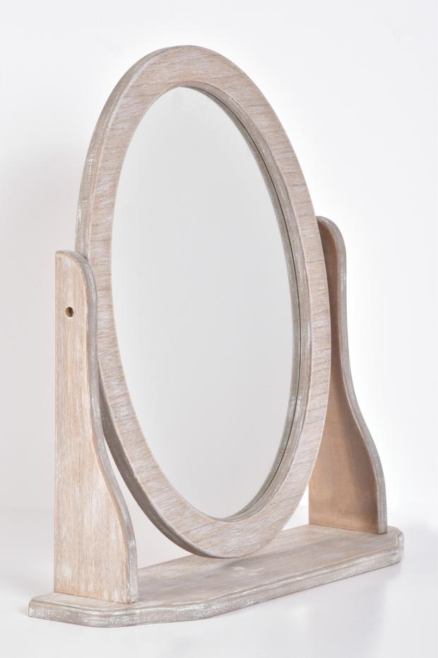 Innova Editions Spiegel Bella Oval Dressing Table Driftwood 46x49x12 cm