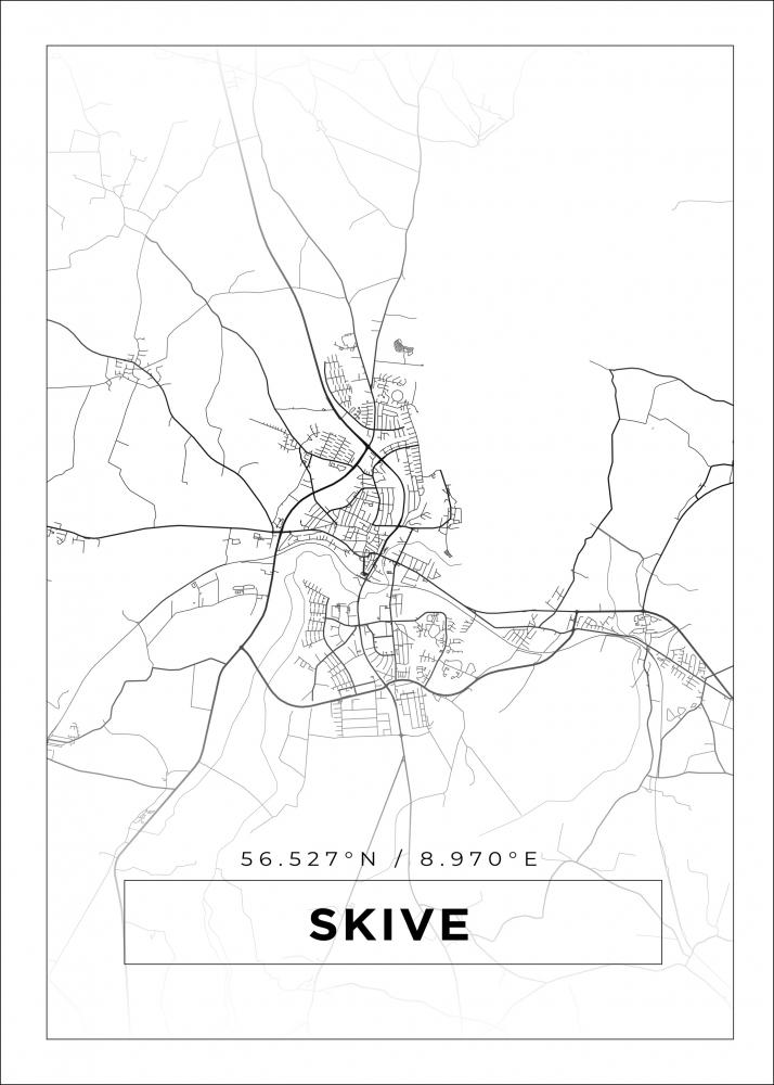 Bildverkstad Map - Skive - White Poster