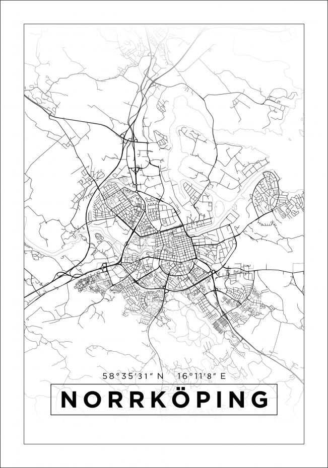 Bildverkstad Map - Norrkping - White Poster