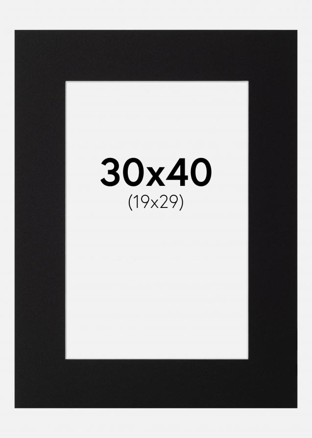 Galleri 1 Passe-partout Zwart (Witte kern) 30x40 cm (19x29)