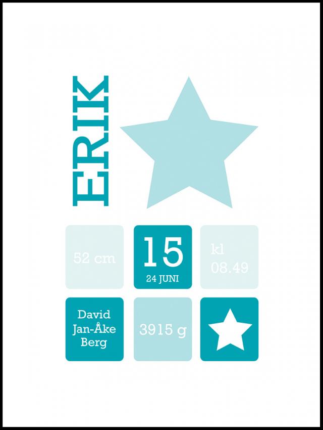 Personlig poster Star Birth Poster Turquoise