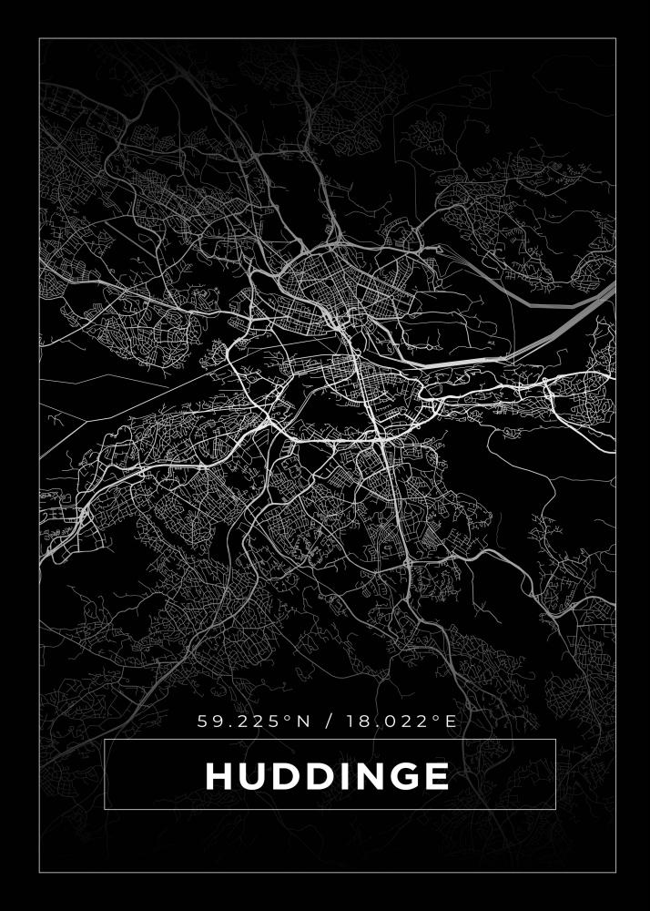 Bildverkstad Map - Huddinge - Black Poster