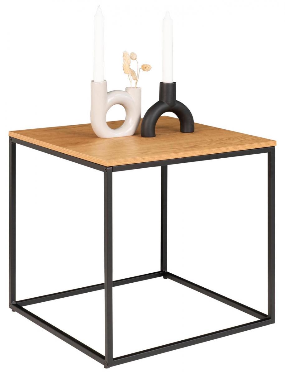 House Nordic Bijzettafel Vita 45x45 cm - Zwart/Eiken