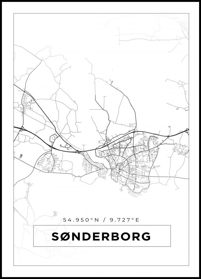 Bildverkstad Map - Sønderborg - White Poster