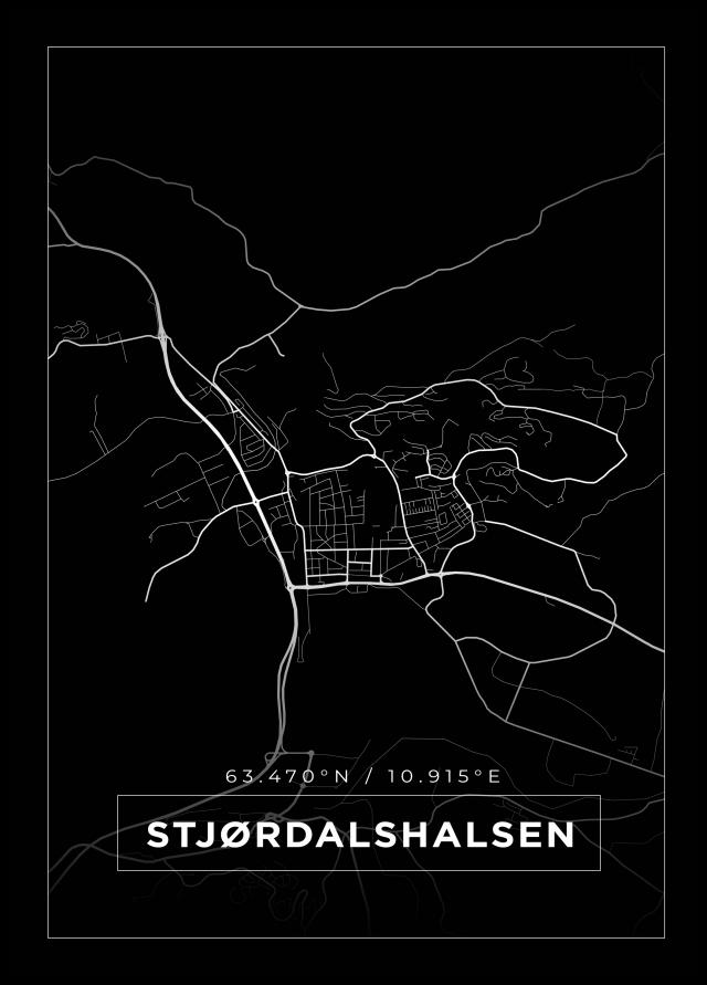 Bildverkstad Map - Stjørdalshalsen - Black Poster