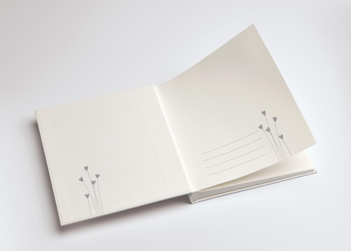 Walther Hart Trouwalbum Wit - 28x30,5 cm (50 Witte zijden / 25 bladen)