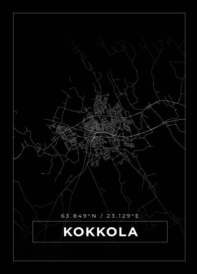 Bildverkstad Map - Kokkola - Black Poster