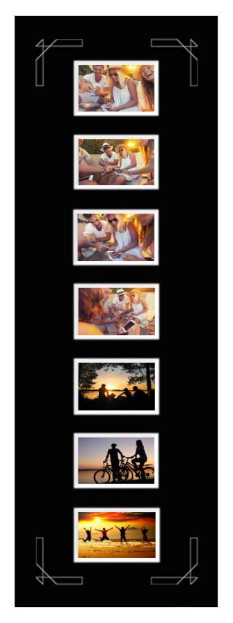 Galleri 1 Passe-partout Zwart 33x95 cm - Collage 7 Foto's (9x14 cm)