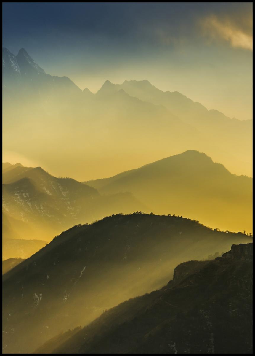 Bildverkstad The Cattleback Mountain Sunset Poster
