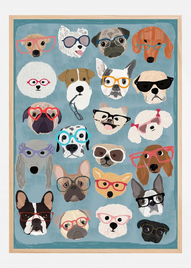 Bildverkstad Puzzle Dogs In Glasses Poster
