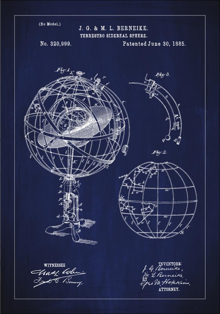 Bildverkstad Patenttekening - Astronomisch model - Blauw