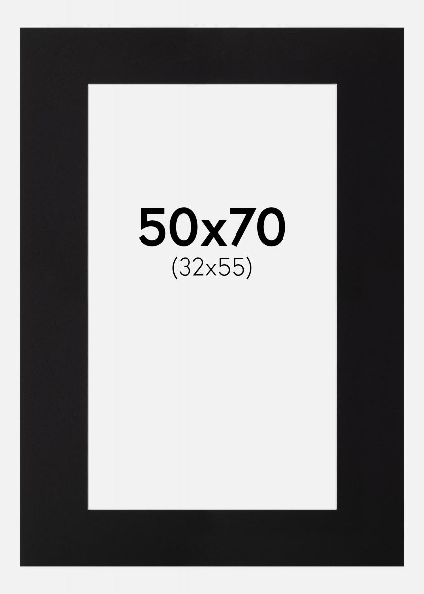 Galleri 1 Passe-partout Zwart (Witte kern) 50x70 cm (32x55)