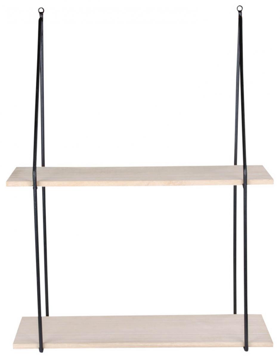 House Nordic Wandplank Haag 21x72 cm - Zwart/Hout