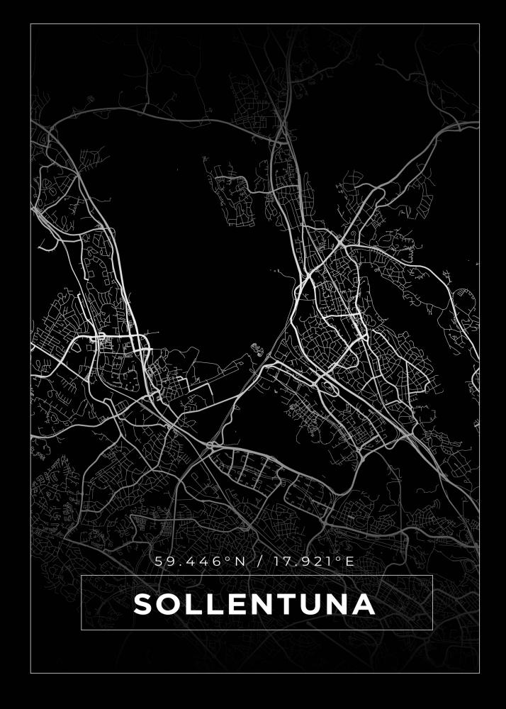 Bildverkstad Map - Sollentuna - Black Poster