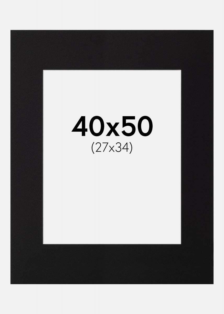 Galleri 1 Passe-partout Zwart (Witte kern) 40x50 cm (27x34)