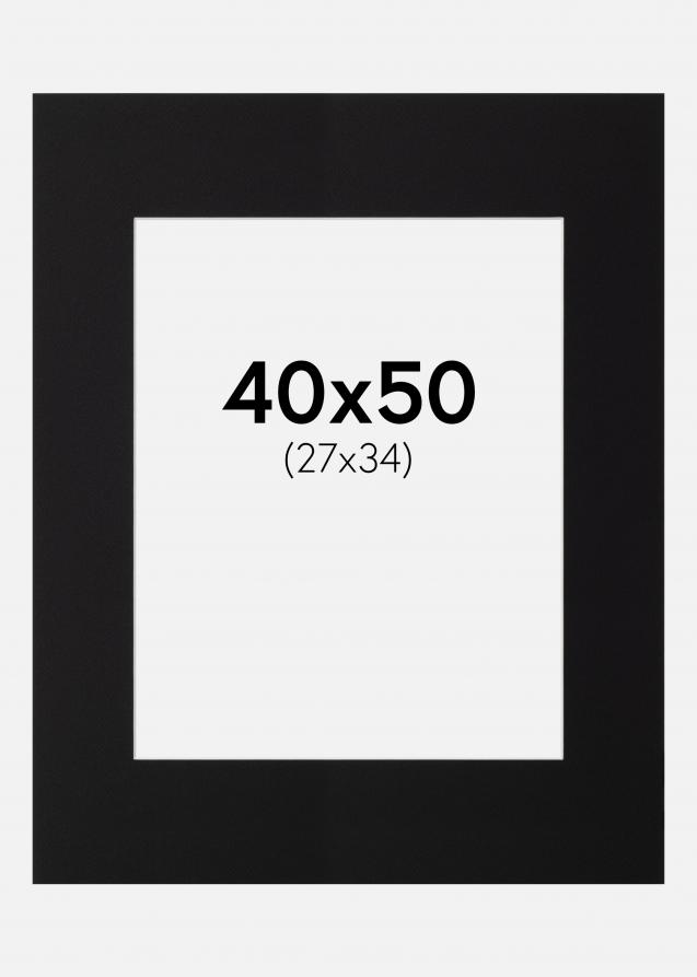 Galleri 1 Passe-partout Zwart (Witte kern) 40x50 cm (27x34)