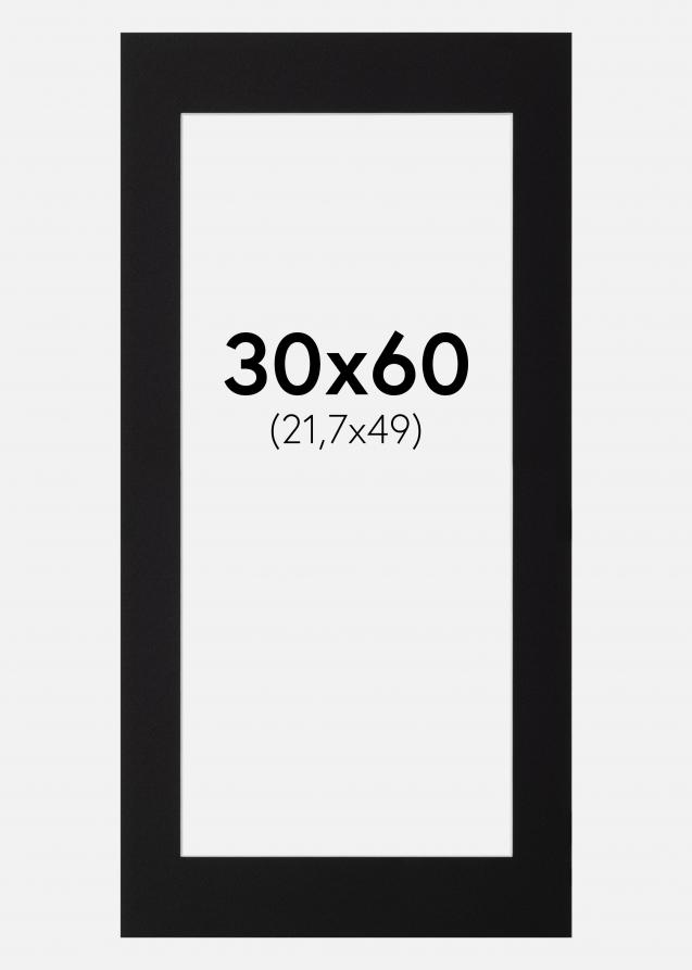 Galleri 1 Passe-partout Zwart (Witte kern) 30x60 cm (21,7x49)