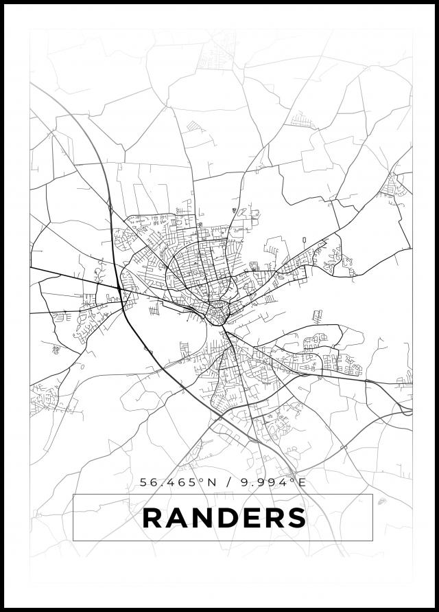 Bildverkstad Map - Randers - White Poster