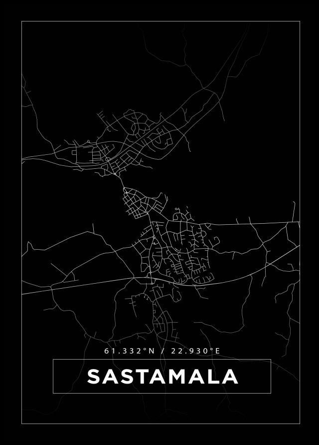 Bildverkstad Map - Sastamala - Black Poster