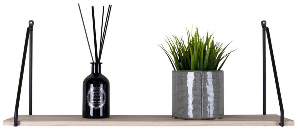 House Nordic Wandplank Arnhem 65 cm - Zwart/Hout