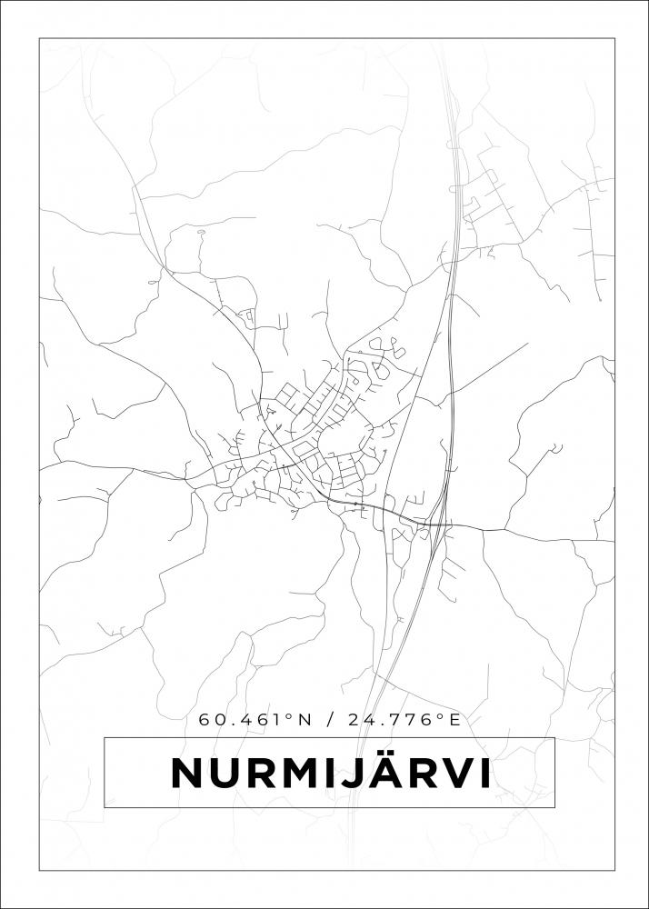 Bildverkstad Map - Nurmijrvi - White Poster