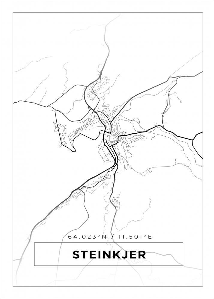 Bildverkstad Map - Steinkjer - White Poster