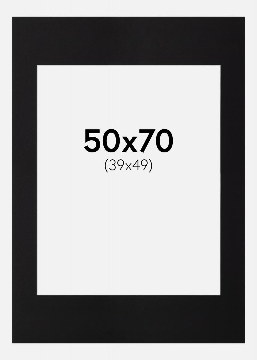 Galleri 1 Passe-partout Zwart (Witte kern) 50x70 cm (39x49)