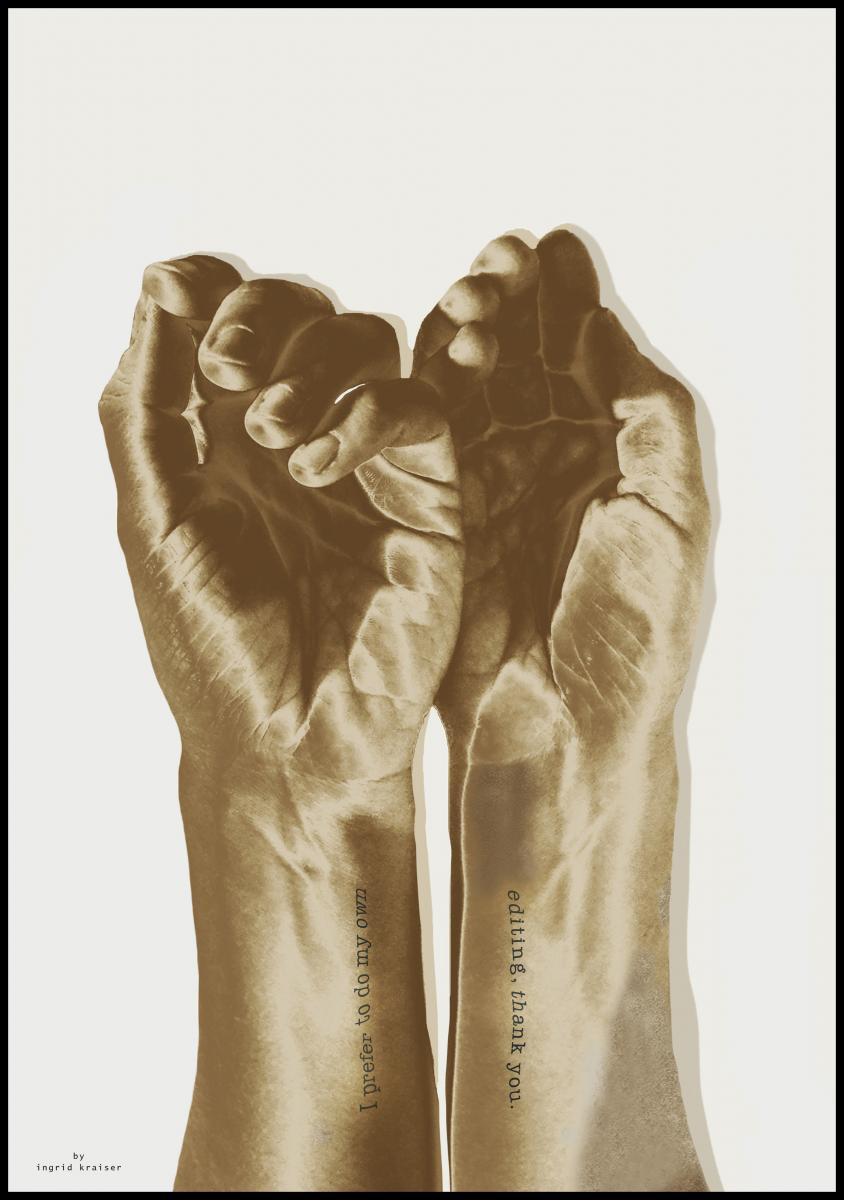 Bildverkstad Gold hands Poster