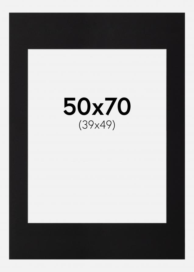 Galleri 1 Passe-partout Zwart (Witte kern) 50x70 cm (39x49)