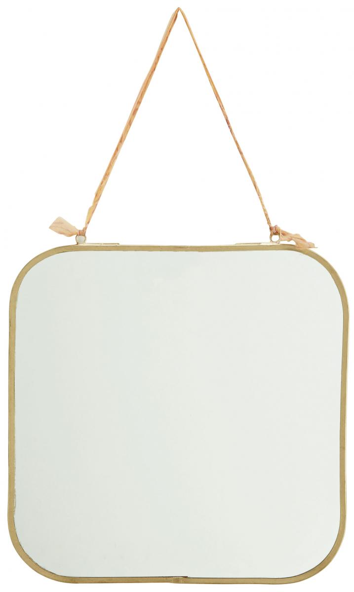 Madam Stoltz Spiegel Softy Messing 25x25 cm
