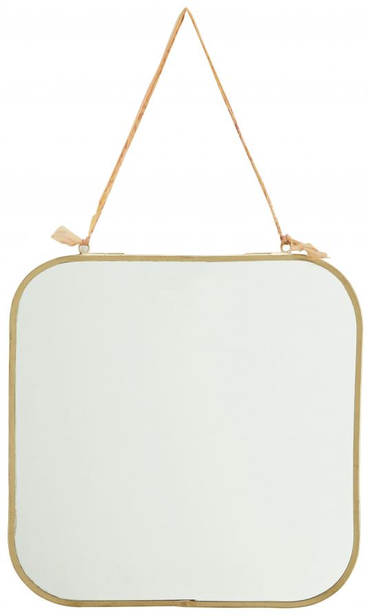 Madam Stoltz Spiegel Softy Messing 25x25 cm