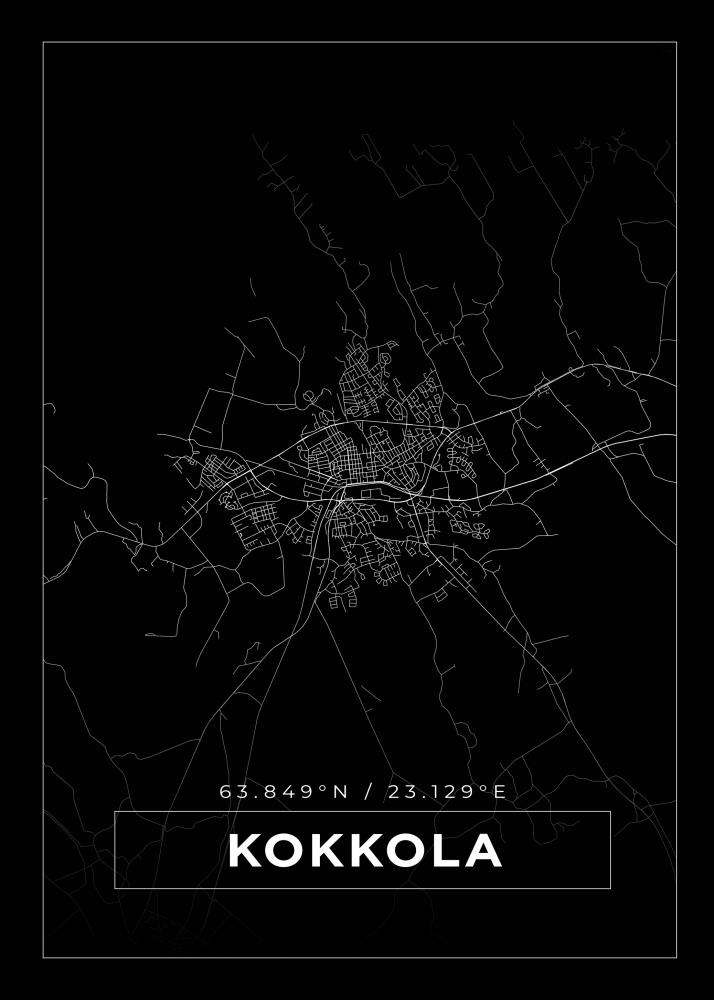 Bildverkstad Map - Kokkola - Black Poster