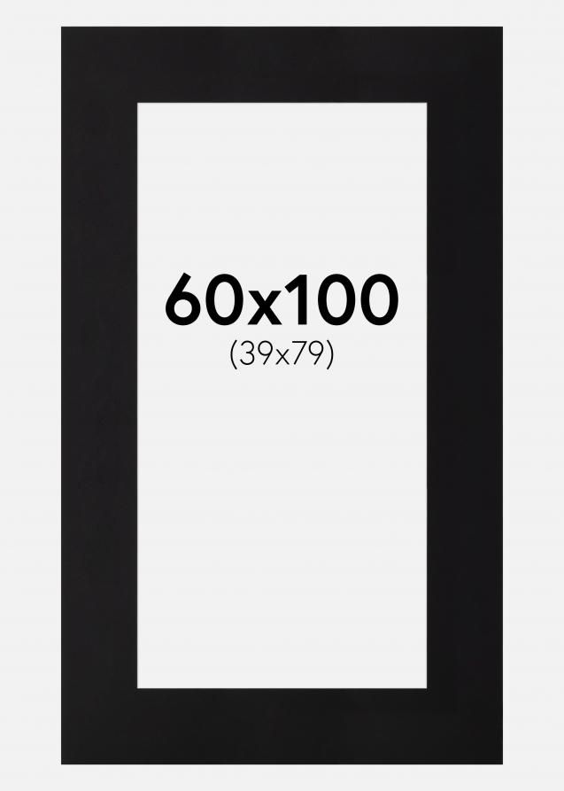 Galleri 1 Passe-partout Zwart (Witte kern) 60x100 cm (39x79)