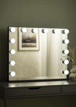 KAILA KAILA Make-up spiegel Hollywood Edge 14 E27 Zwart 80x65 cm
