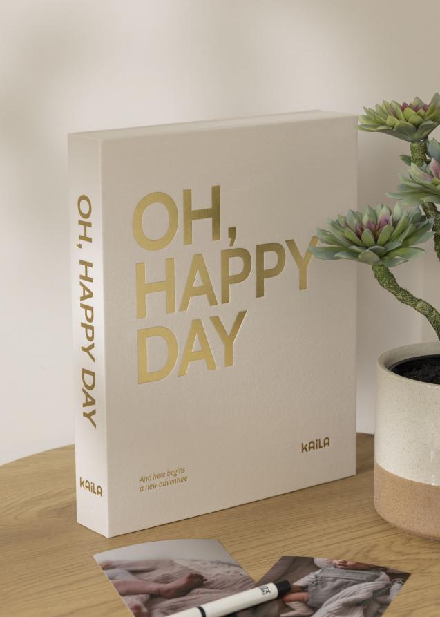 KAILA KAILA OH HAPPY DAY Creme - Coffee Table Photo Album (60 Zwarte zijden)
