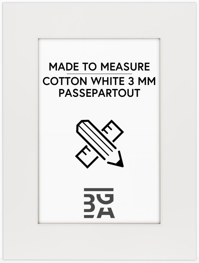 Egen tillverkning - Passepartouter Passe-partout Cotton White 3 mm - Op maat gemaakt