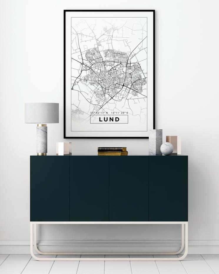 Bildverkstad Map - Lund - White Poster