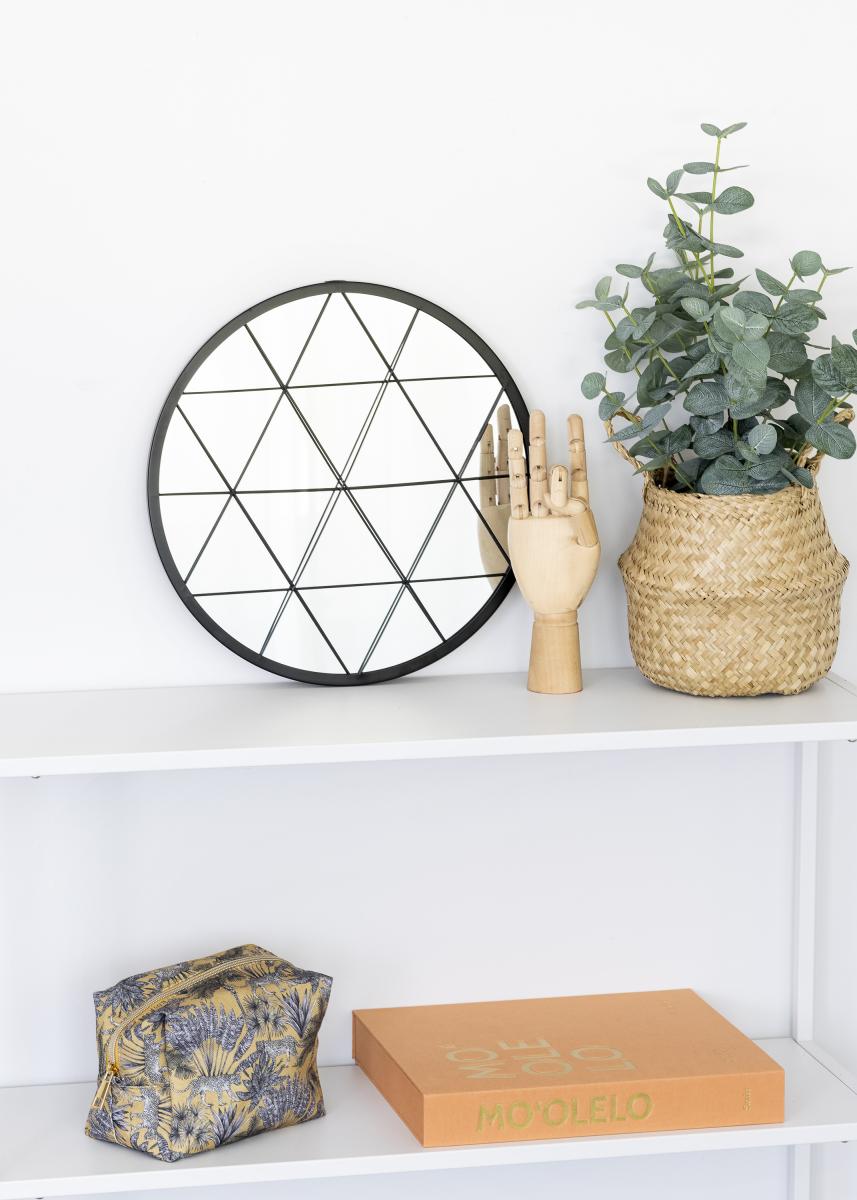 KAILA KAILA Ronde Spiegel Triangles - Zwart 35 cm Ø