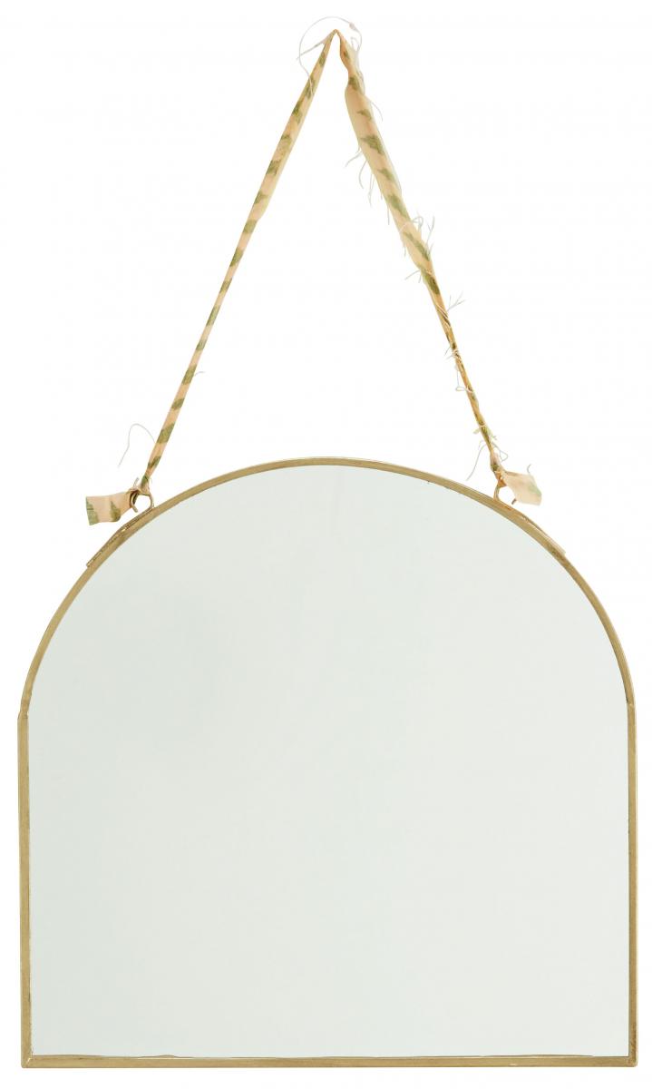 Madam Stoltz Spiegel Half Ovaal Messing 23x23 cm