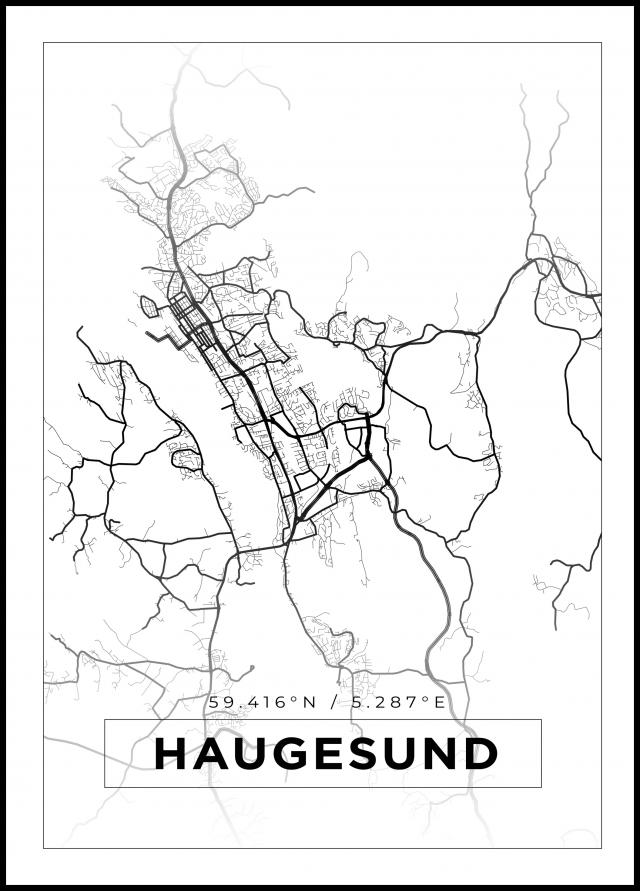 Bildverkstad Map - Haugesund - White Poster