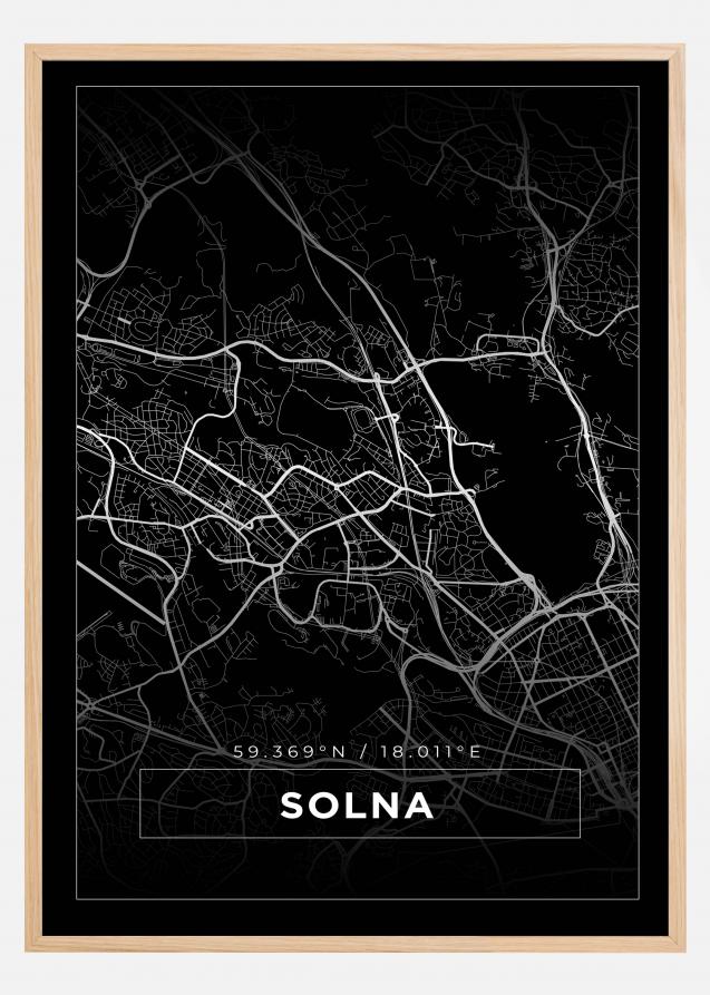 Bildverkstad Map - Solna - Black Poster
