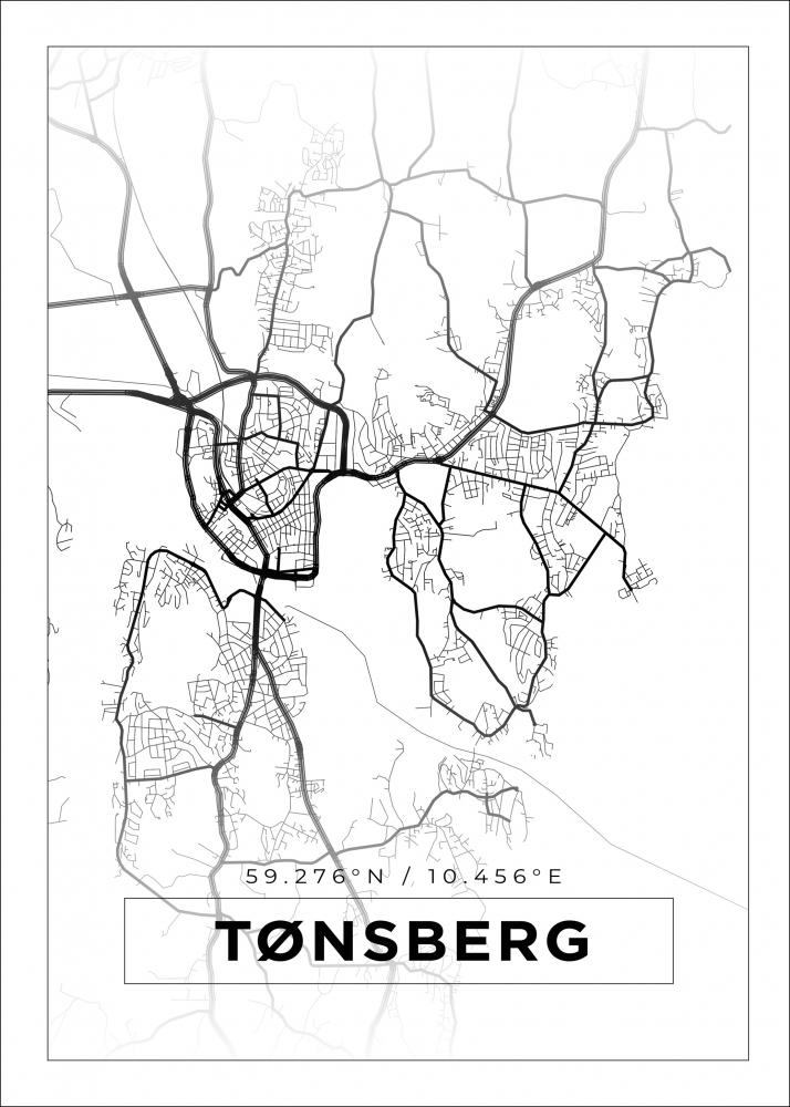 Bildverkstad Map - Tnsberg - White Poster