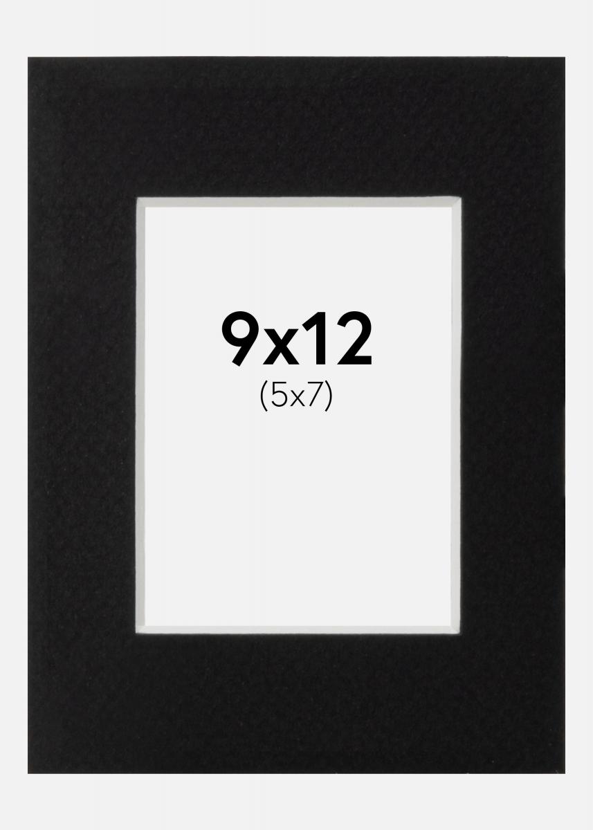 Galleri 1 Passe-partout Zwart (Witte kern) 9x12 cm (5x7)