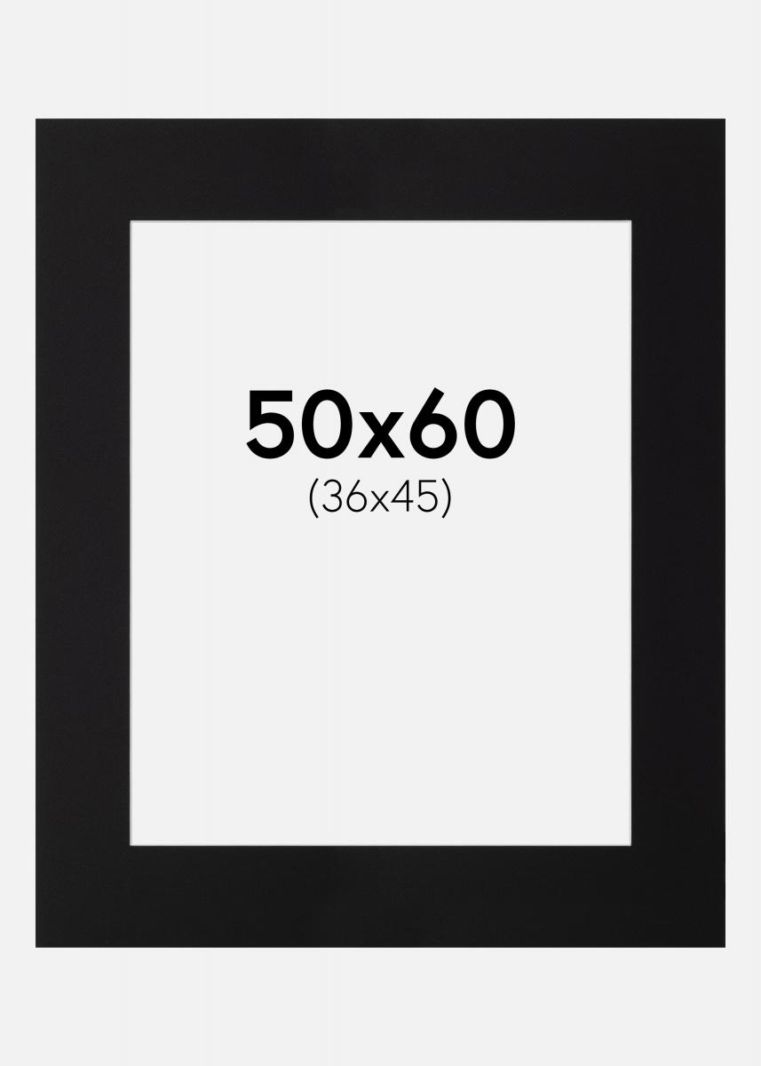 Galleri 1 Passe-partout Zwart (Witte kern) 50x60 cm (36x45)