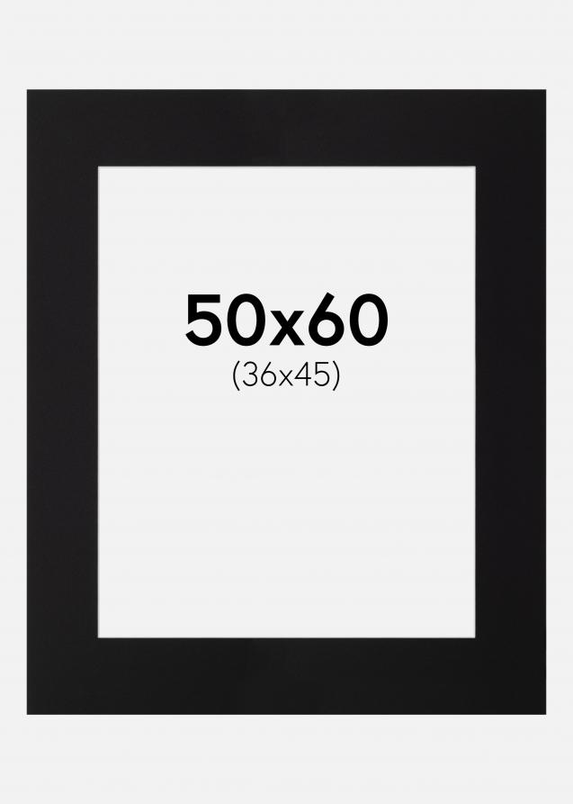 Galleri 1 Passe-partout Zwart (Witte kern) 50x60 cm (36x45)