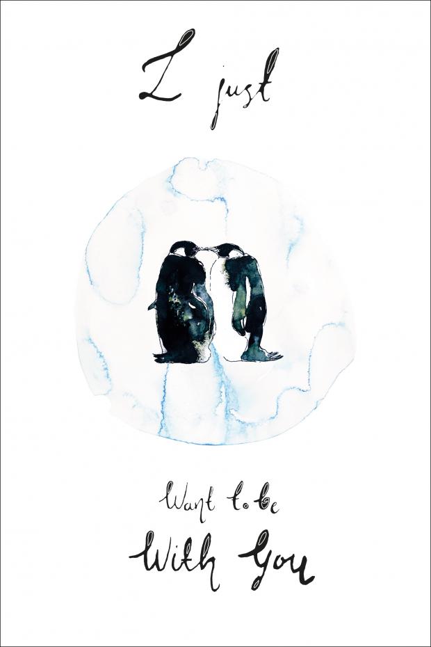 Bildverkstad Penguin love Poster