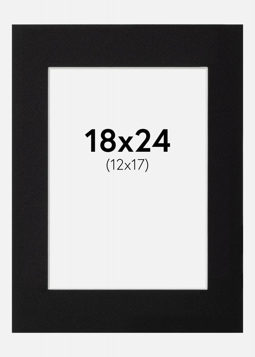 Galleri 1 Passe-partout Zwart (Witte kern) 18x24 cm (12x17)